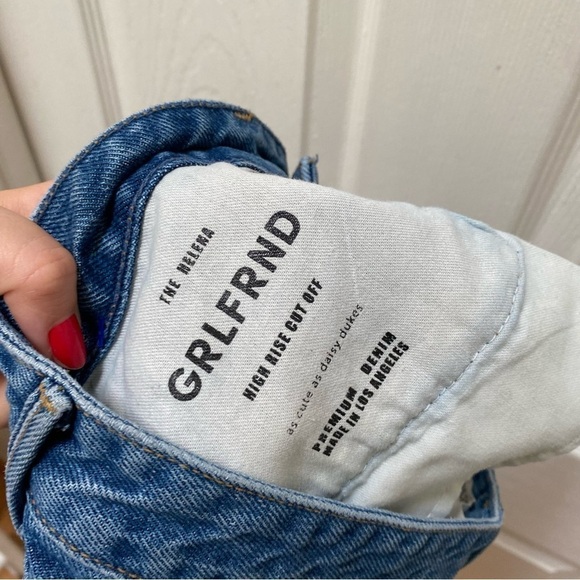 GRLFRND helena high rise cut off shorts jean blue Jean shorts 28 - Picture 7 of 10